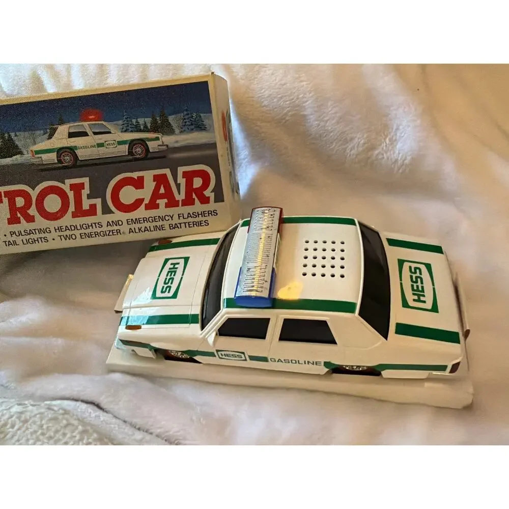 Vintage 1993 Hess Truck Patrol Car Toy Dual Siren Flashing Lights w/Original Box